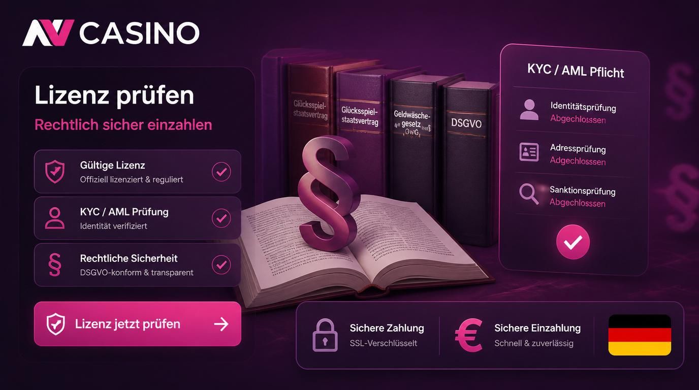 Gesetzestexte und Symbole für rechtliche Prüfung beim Einzahlen in Deutschland