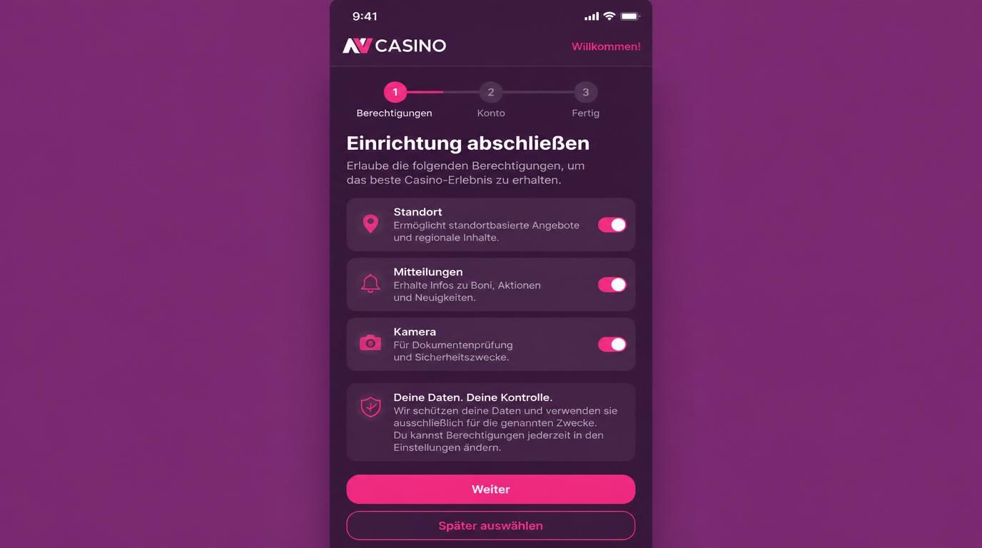 Ein Smartphone-Bildschirm zeigt App-Berechtigungen wie Standort, Mitteilungen und Kamera. Ein deutscher Nutzer überprüft bewusst diese Rechte.