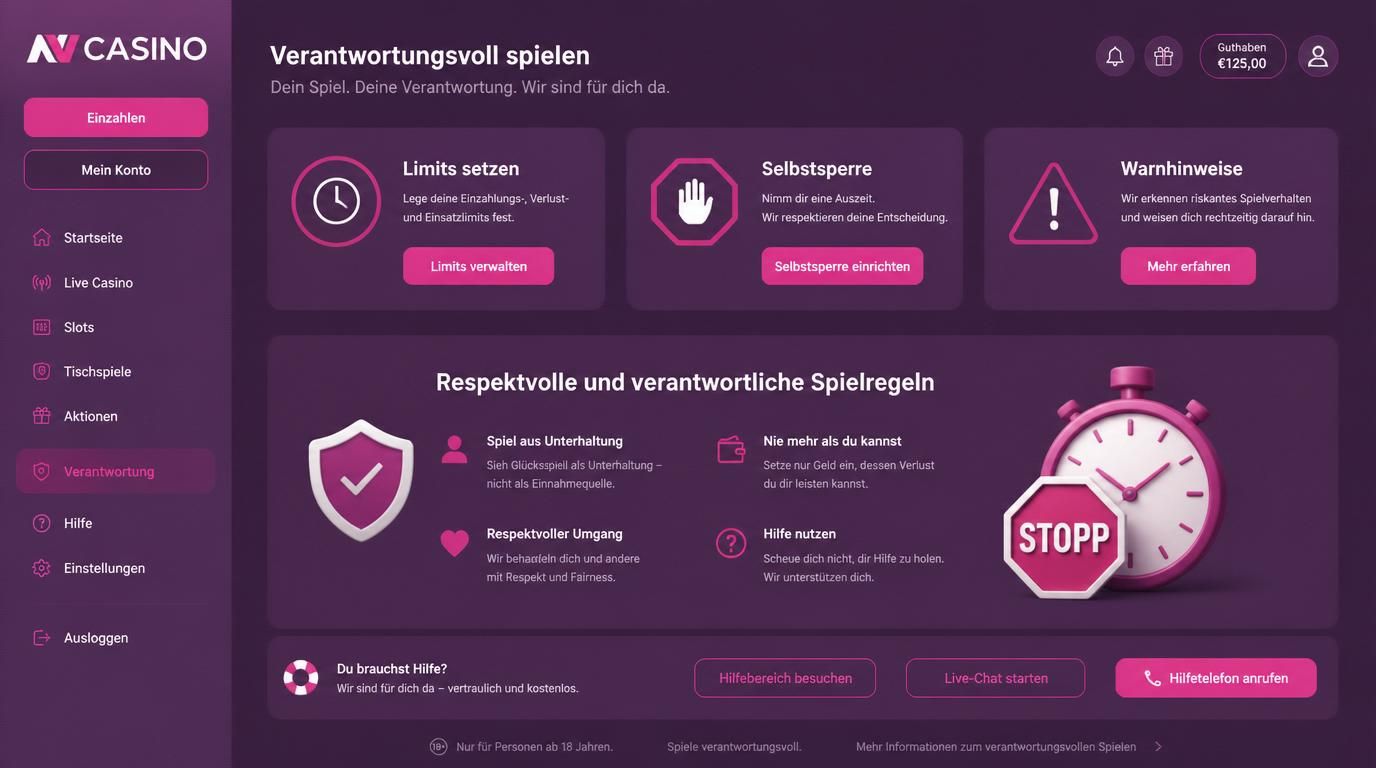 Responsible Gaming und Limits gesetzt